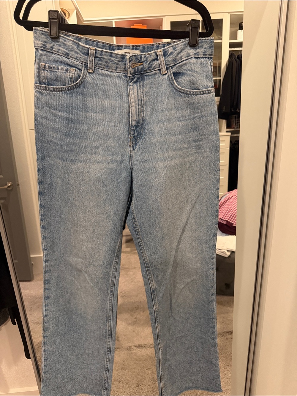 Mango Straight-Leg Light Blue Denim Jeans